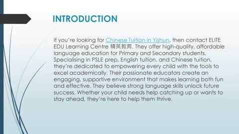 Best Chinese Tuition in Yishun