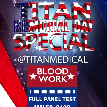 Don’t miss this year’s Memorial Day Blood Work Special!