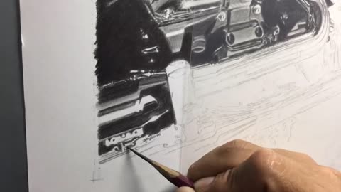 HARLEY-DAVIDSON pencil art