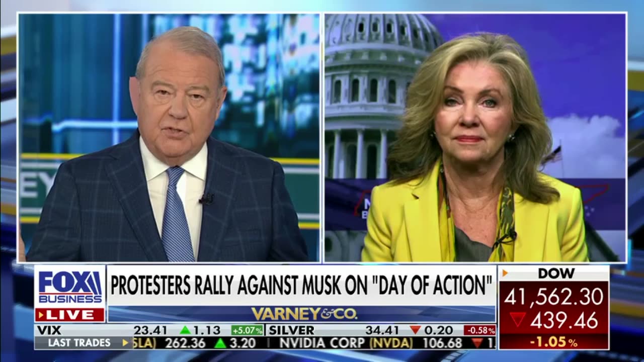 Senator Blackburn Reacts To Tesla Protests: Fox Business