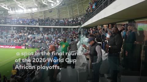 DR Congo celebrate a 1–0 win over Cameroon to secure a spot in World Cup African playoffs