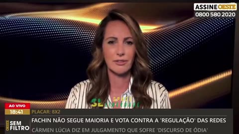 Ana Paula Henkel diz que o ministro Fachin votou contra a regulamentação das redes sociais porque está com medo das sanções dos EUA “Ele falou exatamente o que os americanos falam aqui:‘o controle do usuário não faz parte do estado democrático