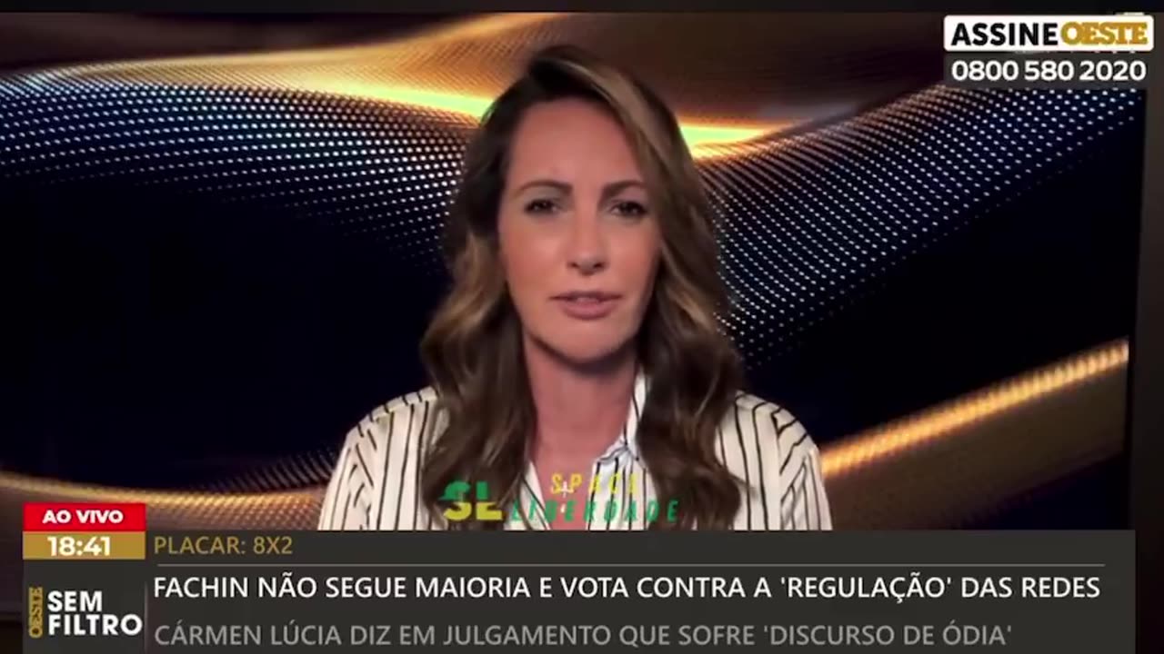 Ana Paula Henkel diz que o ministro Fachin votou contra a regulamentação das redes sociais porque está com medo das sanções dos EUA “Ele falou exatamente o que os americanos falam aqui:‘o controle do usuário não faz parte do estado democrático