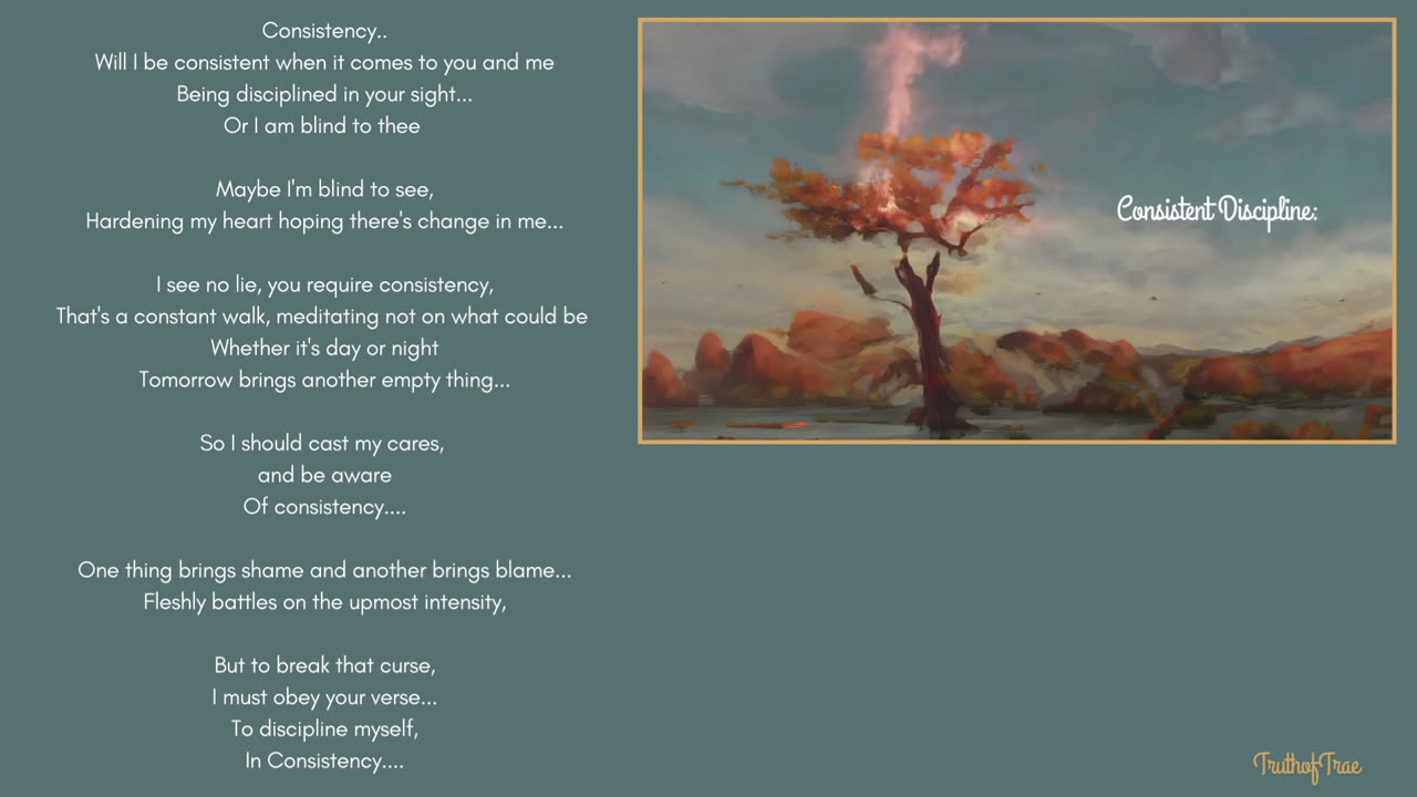 Consistency Discipline Poem / Freestyle