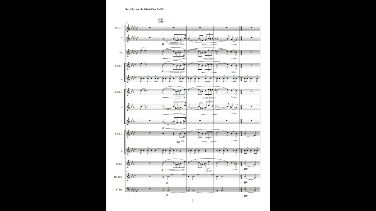 Maurice Ravel – Le Gibet (Saxophone Nonet + 2 Piccolos, Flute, & Contrabassoon)