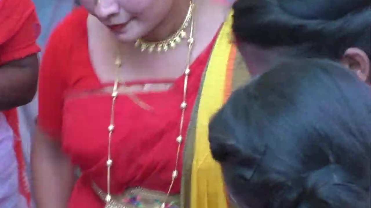 The girl danced and played beautifully.