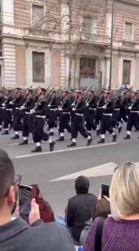 Greek traditional guard members chant, Cyprus is ours
