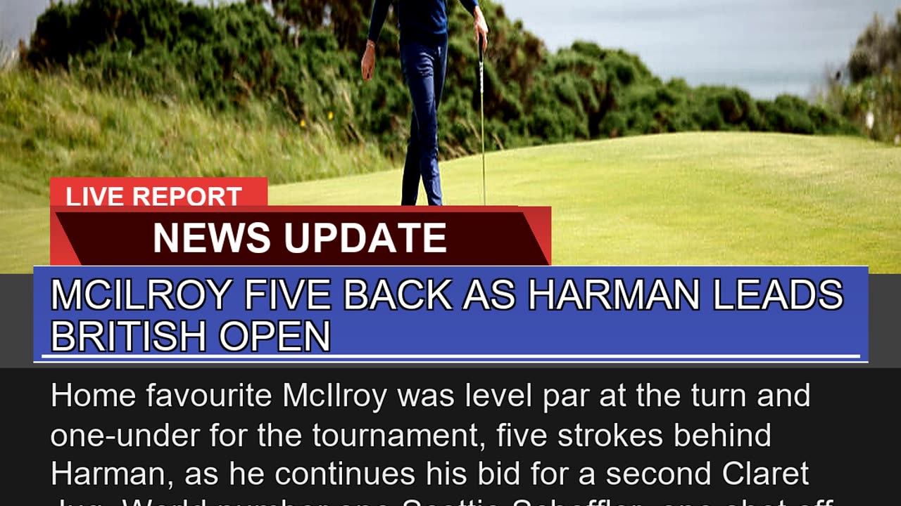 Mcilroy Five Back as Harman Leads British Open