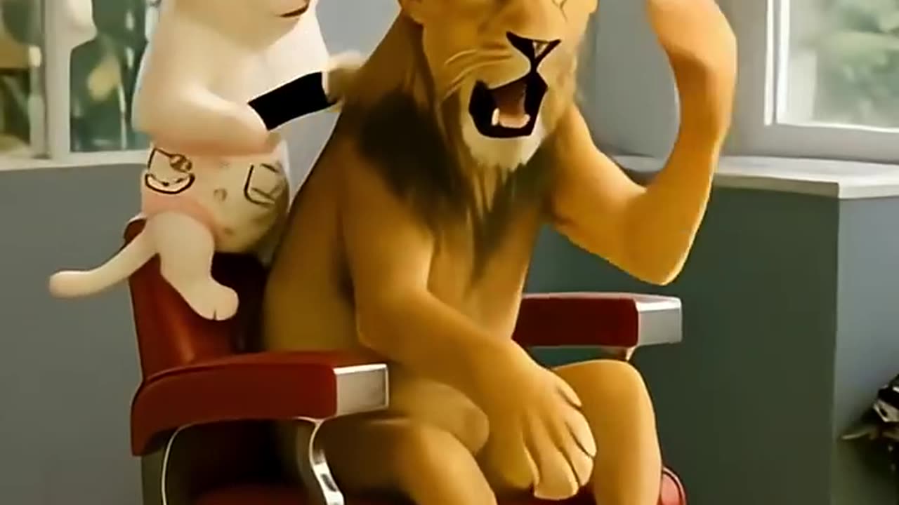 lion went to a kitten barber😅