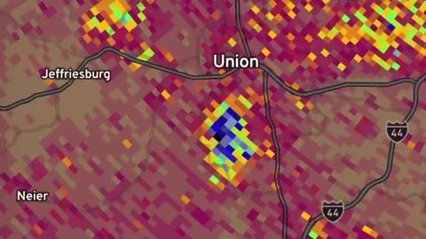 Tornado on the ground in Union, Missouri.
