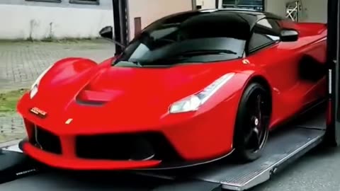 Watch a Red Ferrari Unloaded from an Enclosed Trailer! 🚗🔥