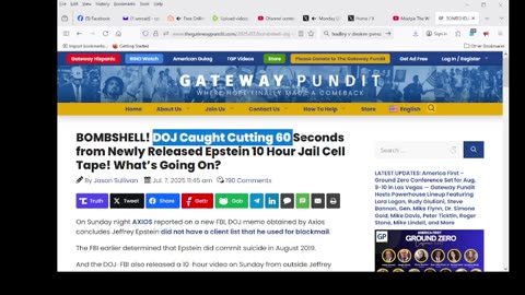 DOJ Caught Cutting 60 Seconds from Newly Released Epstein 10 Hour Jail Cell Tape
