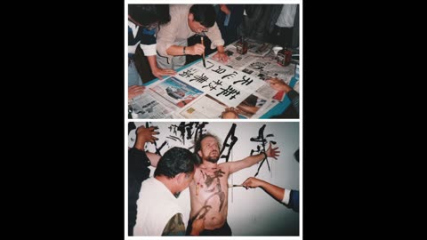 Milan Kohout, "My Body as the Caligraphy Canvas" , Taiwan, 2000