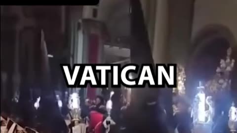 Secret black hood funeral for the Pope under the Vatican. Stange.