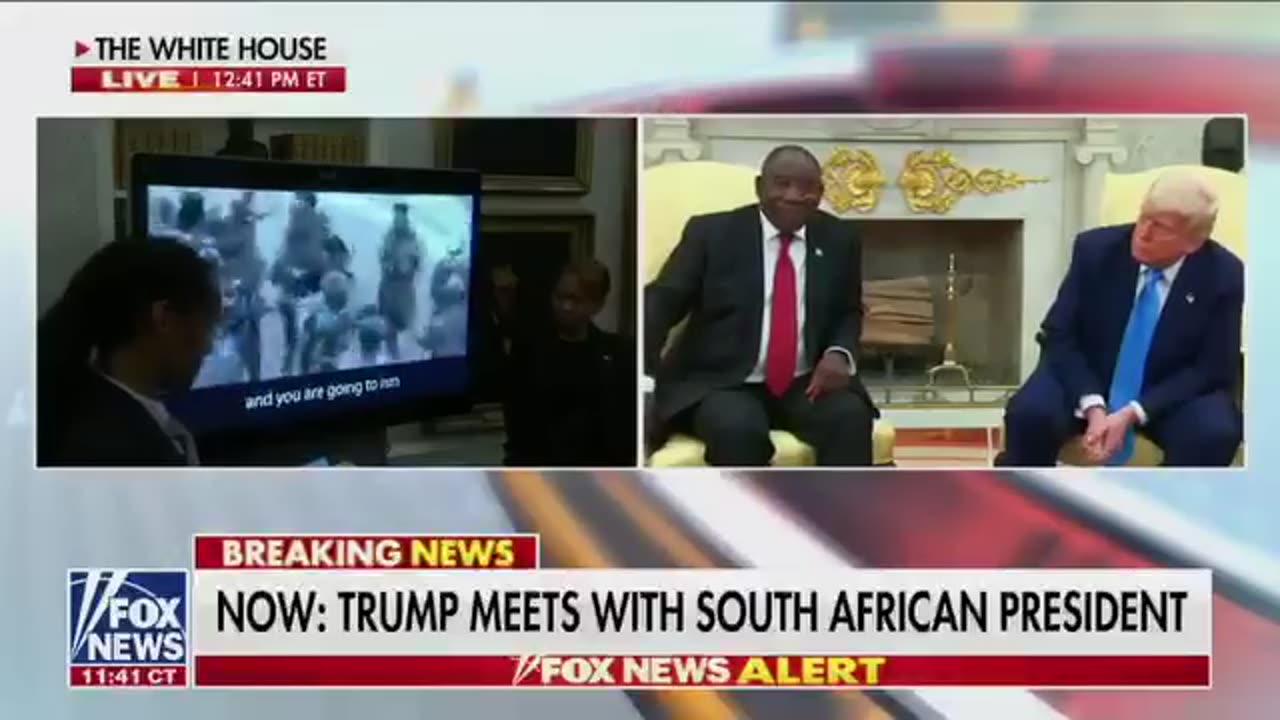 💥 🇺🇸 EPIC! President Trump Brings a TV Into the Oval Office and Shows the South African President Their Calling for the Genocide of White Farmers!