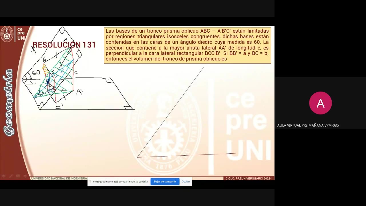 CEPRE UNI 2022 - 1 | Semana 16 | Geometría S2