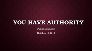You Have Authority