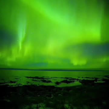 Incredible Northern Lights captured on the coast of Hudson Bay, Canada.