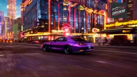 Purple Car Drift in City