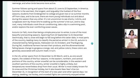 Weather and seasons Class (12)