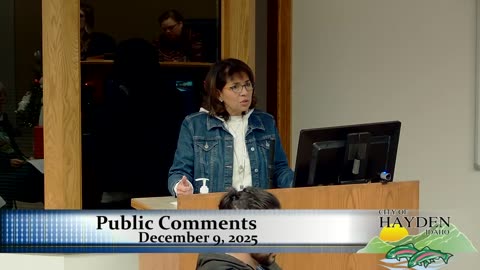 Lynda - Public Comment - Hayden City Council Meeting - 12/9/25