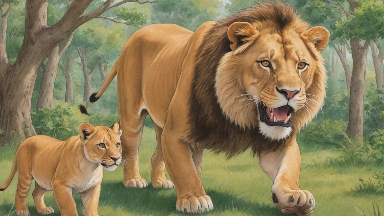 החמור בעור האריה ✨ סיפורים לפני השינה - אגדה - ספרים קצרים מסופרים