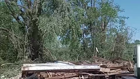 A Home and a Church Destroyed by Tornado 5/16/25 Bloomington, Indiana