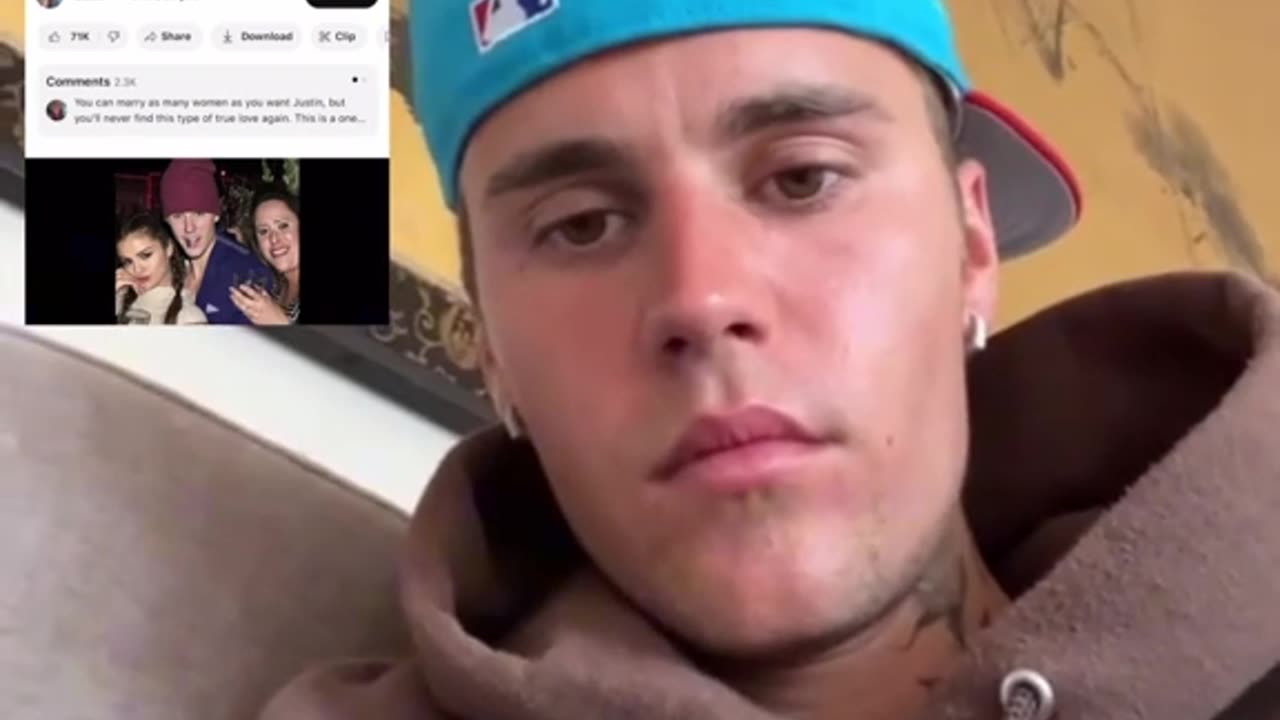 His face when Hailey was knocking on the door though
