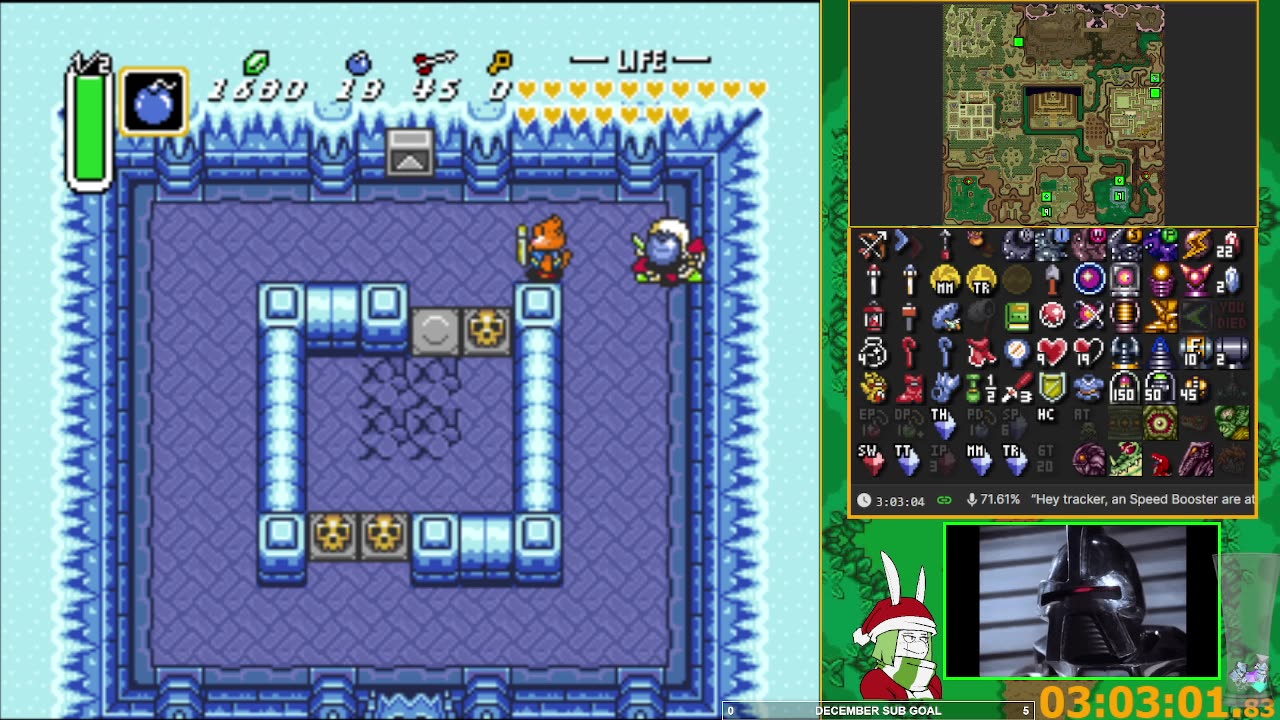 Cas' SMZ3 Randomizer. No cheat glitches.. Sub 3.5hrs?? 29°F Merry Christmas! #GenX