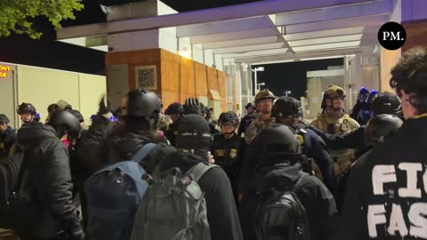 Antifa militants hunt down federal agents as they attempt to leave the ICE facility in Portland.