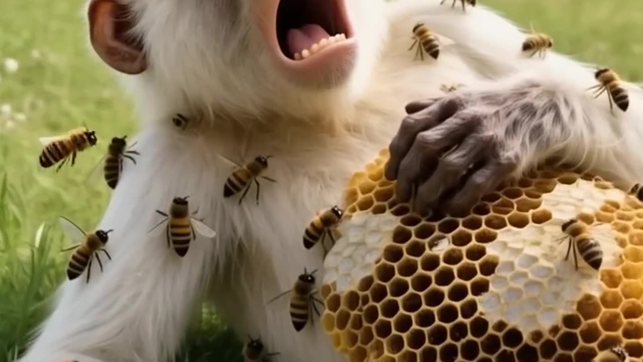 The poor puppy rescue monkey from bees #puppy #rescue #monkey #bee #animalsaas
