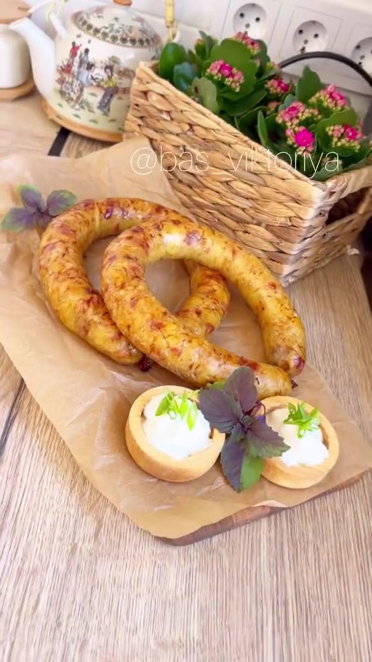 Potato sausage with bacon