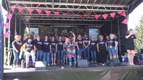 Exeter Devon England Gay LGBTQIA Pride Parade and Music by Spectrum main stage 10th May 2025.
