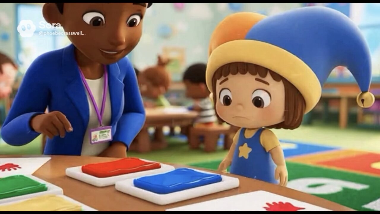 3 Year Old Pomni Feels Hesitant About Paint.