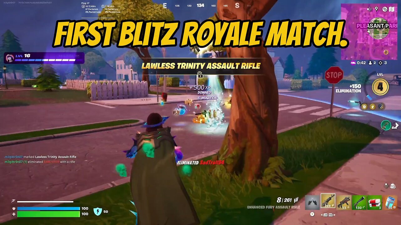 first match of fortnite blitz Royale.