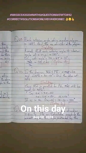 Exam question solutions that I posted #onthisday last year ☺️😇