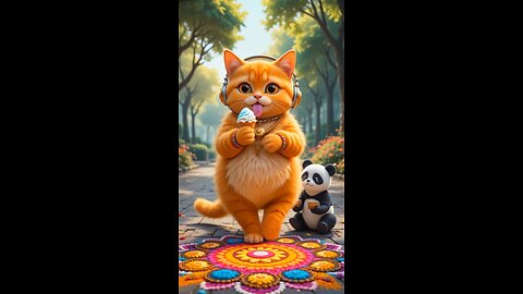 Ai animation cat video. The careless orange cat 😺🐈 #aicat #cartoon #catshorts #cat