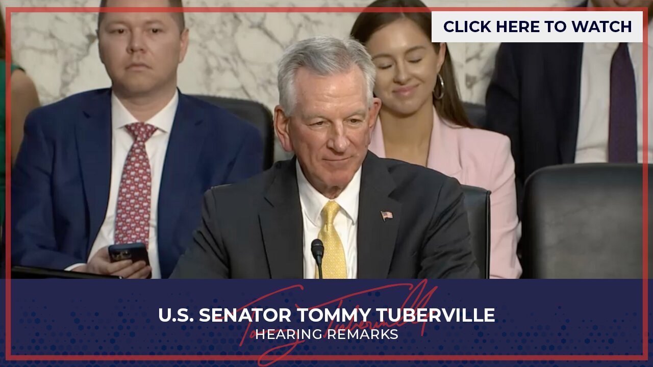 Senator Tuberville's Remarks at Senate Aging Hearing on Farms and Repealing the Death Tax