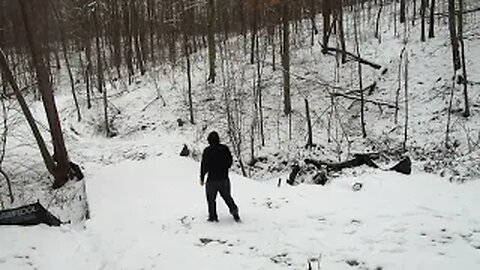 Hiking to our cave winter hike