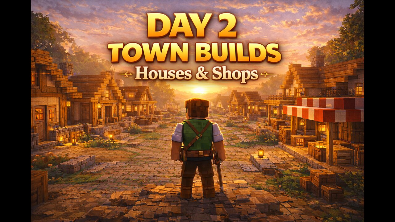 Minecraft Town Builds | Houses & Shops Take Shape Day 2