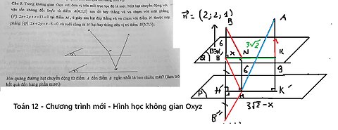 Giải 2 cách nên video dài: Trong không gian Oxyz với đơn vị trên mỗi trục tọa độ là mét. Một hạt