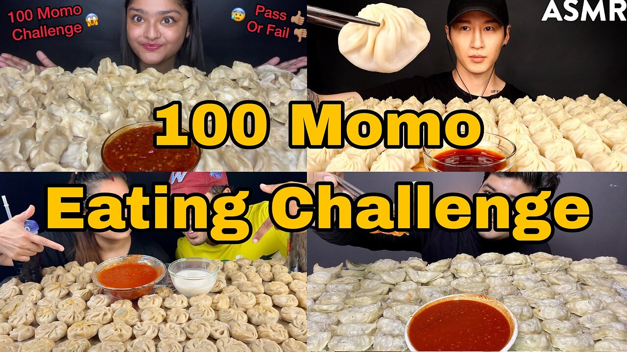 MUKBANGERS TRYING 100 MOMO EATING CHALLENGES | 100 DUMPLINGS EATING CHALLENGES | MUKBANG VIDEO