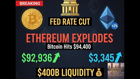 ETHEREUM EXPLODES 7% as Bitcoin Hits $94,400 - $400B Liquidity Coming in January &vert; Fed Rate Cut