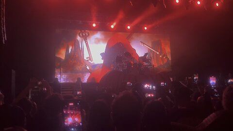 Helloween show opening with "Skyfall" in Dallas May 2023