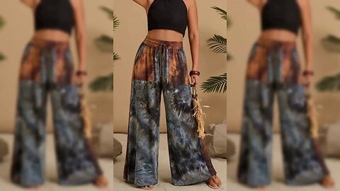 Full Size Tie-Dye Wide Leg Casual Pants