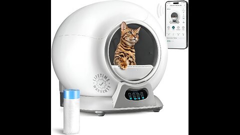 Self Cleaning Litter Box with Auto Safety Sensors for Multiple Cats