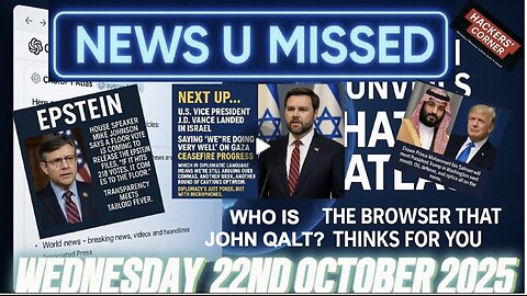 NEWS U MISSED WITH PAUL BROOKER & DREW DEMI WEDNESDAY 22ND OCTOBER 2025. WHO IS JOHN QALT?