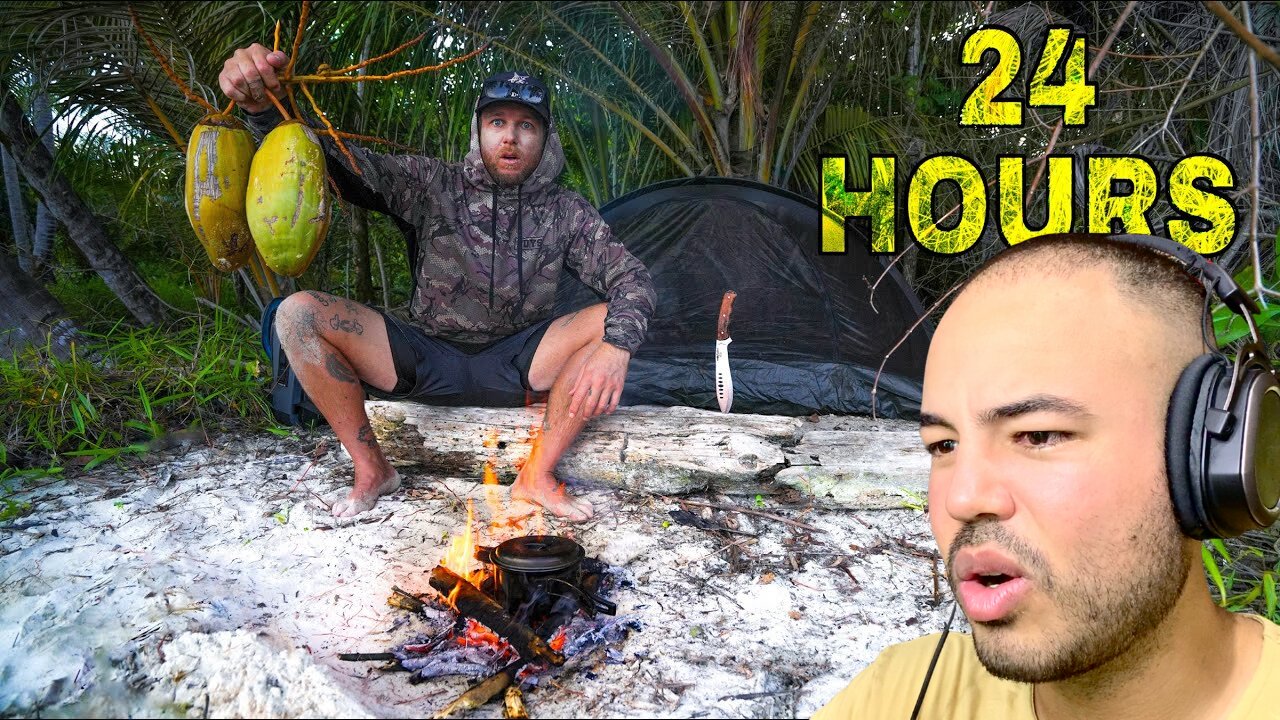 Kalkazian reacts Field Days | I Survived 24 Hours Alone on a Remote Island Catching My Own Food