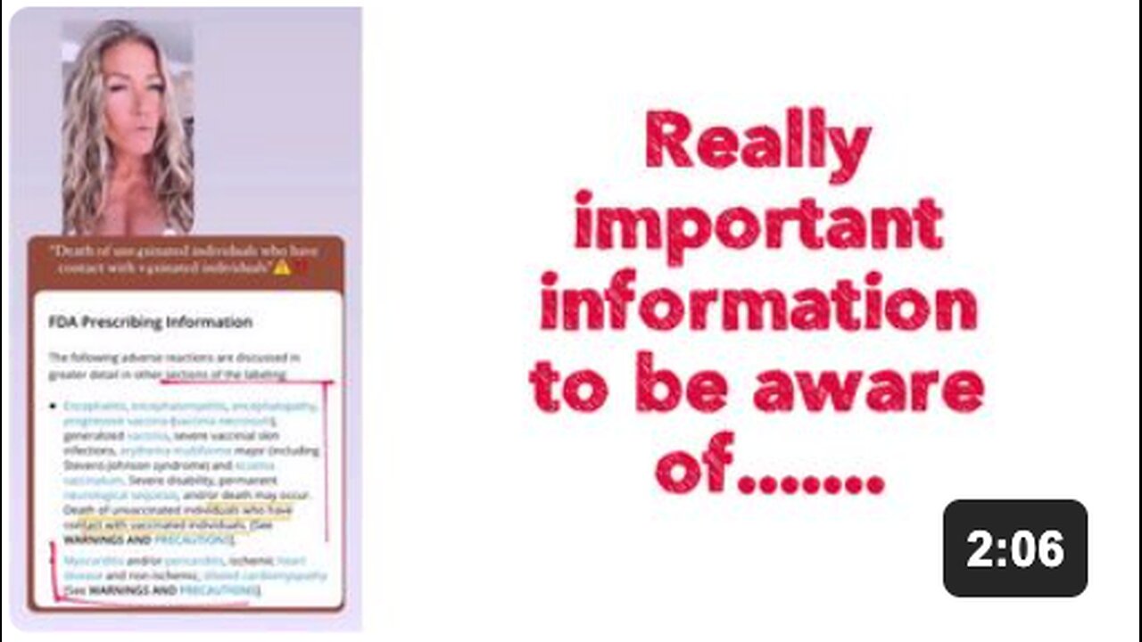 ⚠️ ⛔️Really important information to be aware of.......re the ACAM2000 smallpox vaccine