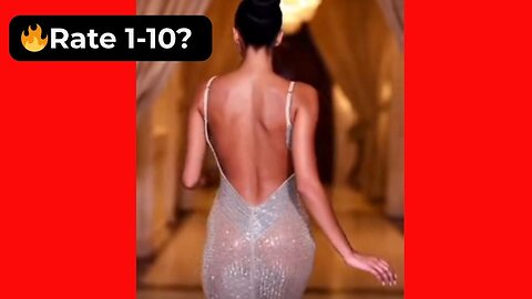 🔥 Rate This Silver Backless Sequin Dress 1-10? | Supermodel Red Carpet 4K